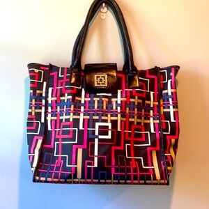 Trina Turk Geometric Large Tote Bag Leather